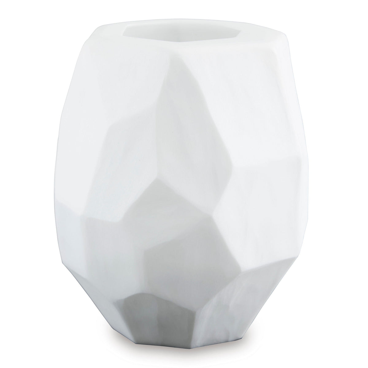 Karenton White Hand-Carved Glass Vase