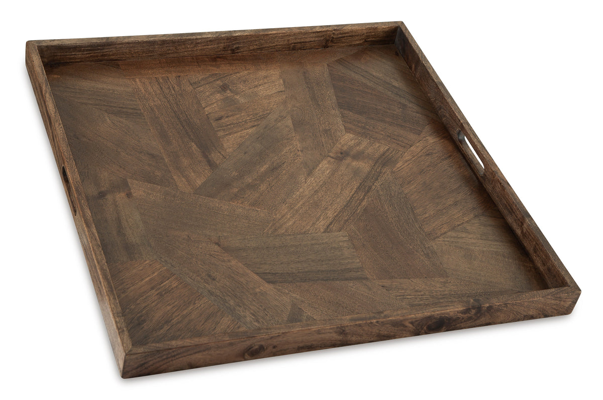 Heddford Oversized Brown Serving Tray