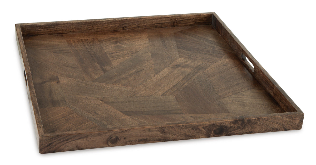 Heddford Oversized Brown Serving Tray