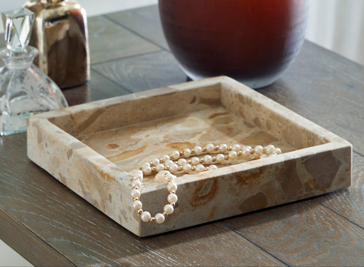 Edurton Beige Marble Decorative Tray