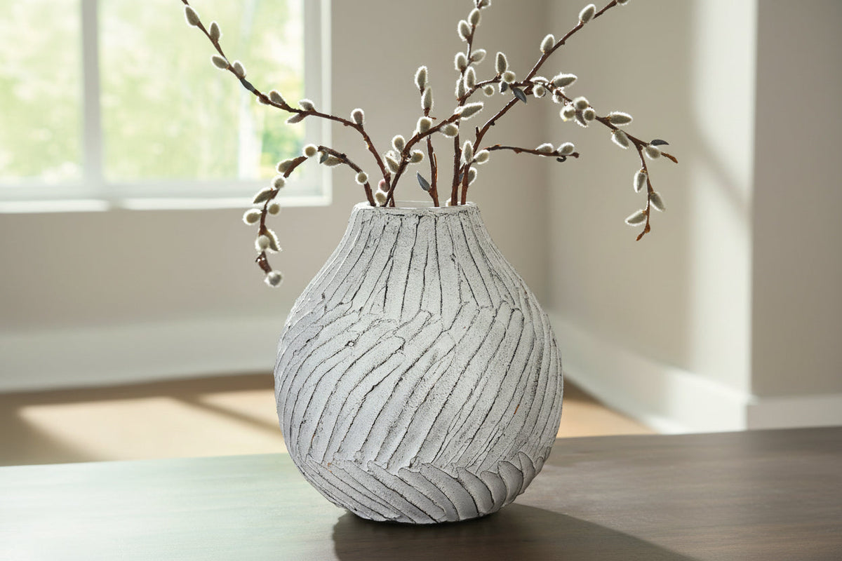 Shelvie Distressed White Terra Cotta Vase