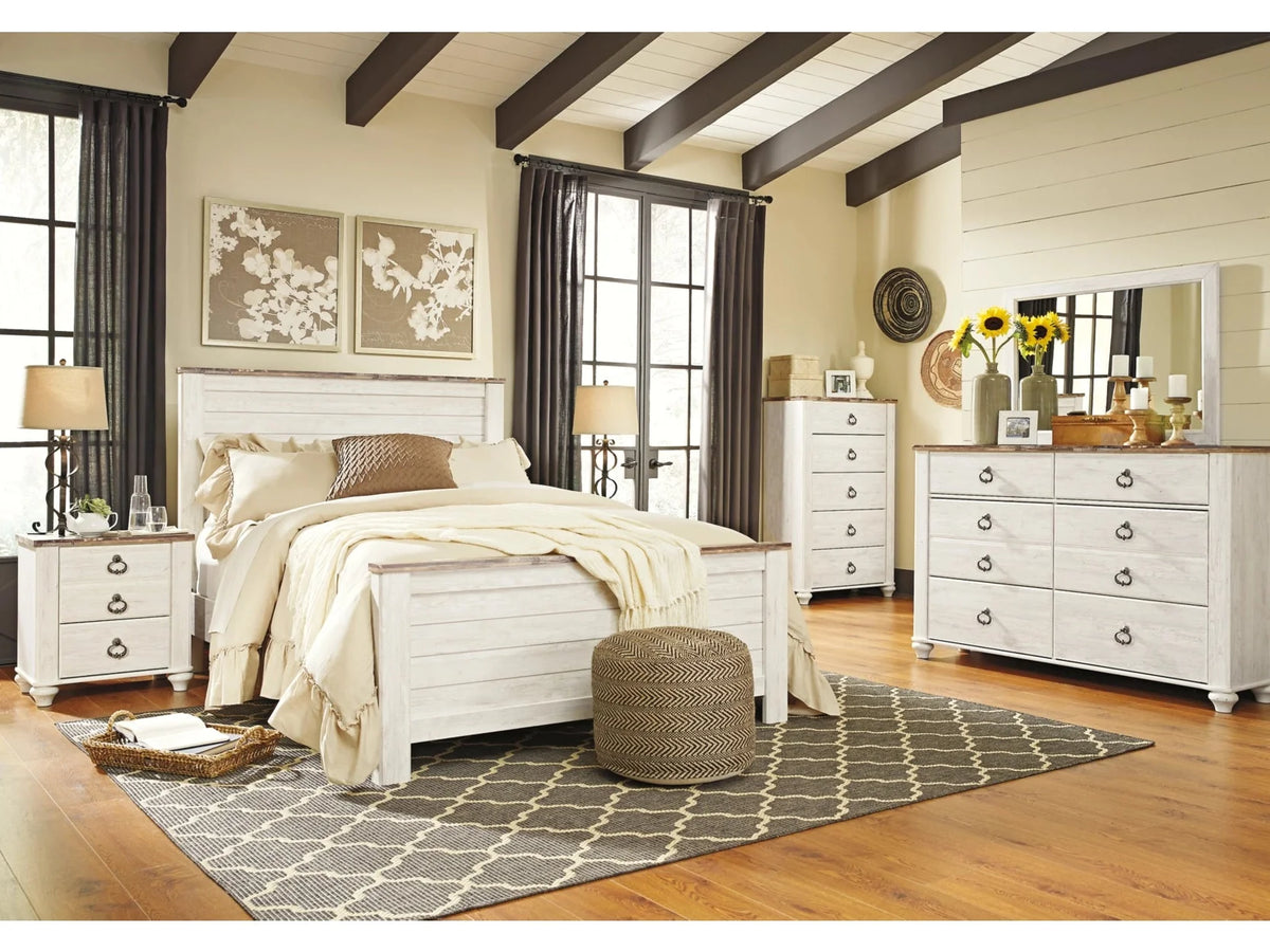 Willowton Whitewash Bedroom Set