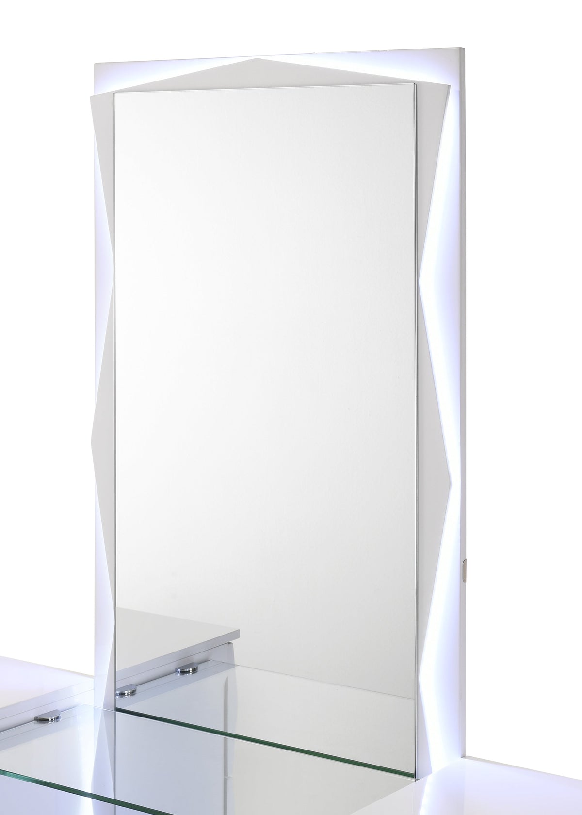 Serene White High-Gloss Vanity — Backlit LED Mirror