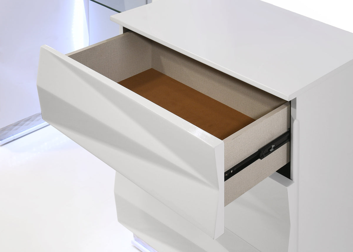 Serene White High-Gloss Vanity — Backlit LED Mirror
