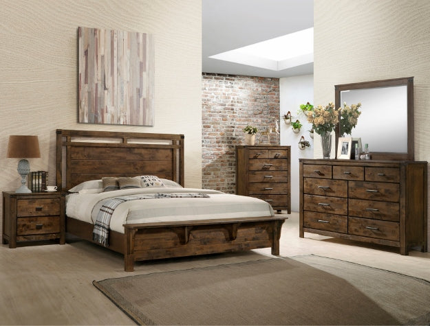 Curtis Panel Bed Set — Queen/King Bed, Dresser & Nightstand