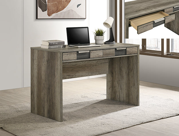 Rangley Grey/Brown Writing Desk — Two Drawers