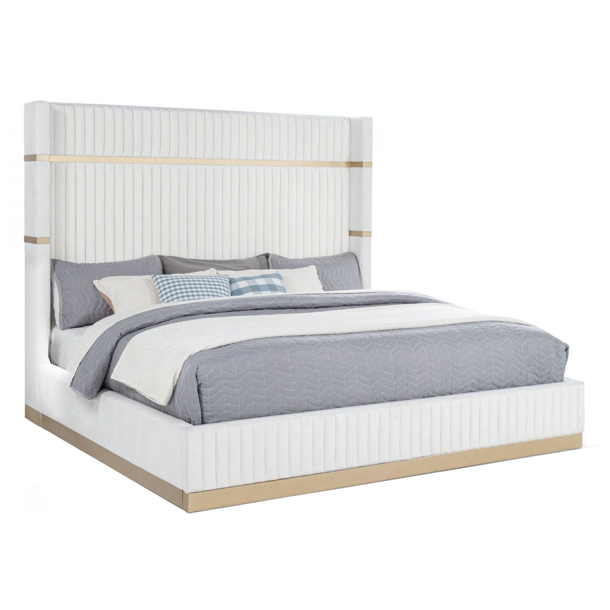 Evon Bedroom Set — Gold Accent Details, 2 Colors