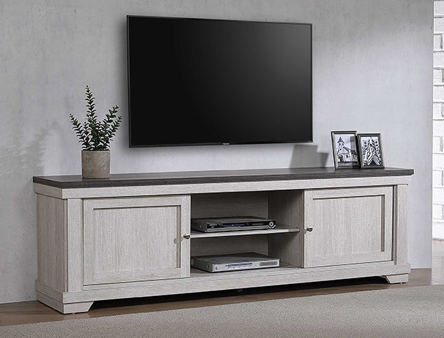 Leighton Weathered Wood TV Stand — Cable Management