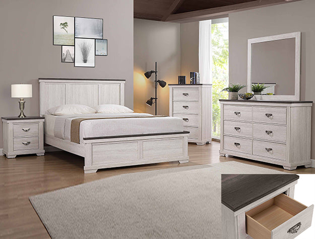 Leighton Transitional Bedroom Set — Panel Headboard