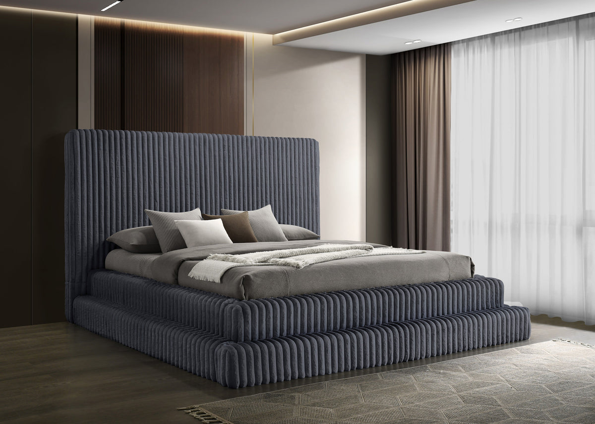 Micah Corduroy Bedroom Set — Glass-Top Storage Pieces