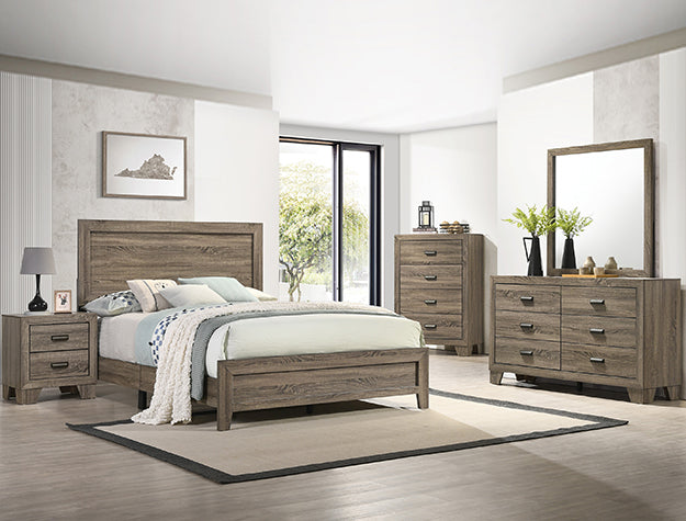 Millie Grey Bedroom Set — Bed, Dresser, Nightstand & Chest