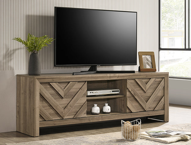 Valor Light Brown TV Stand — Chevron Pattern