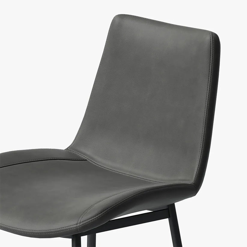 Modern Grey Curved-Back Barstool — Fits 40 to 45 Inch Tables
