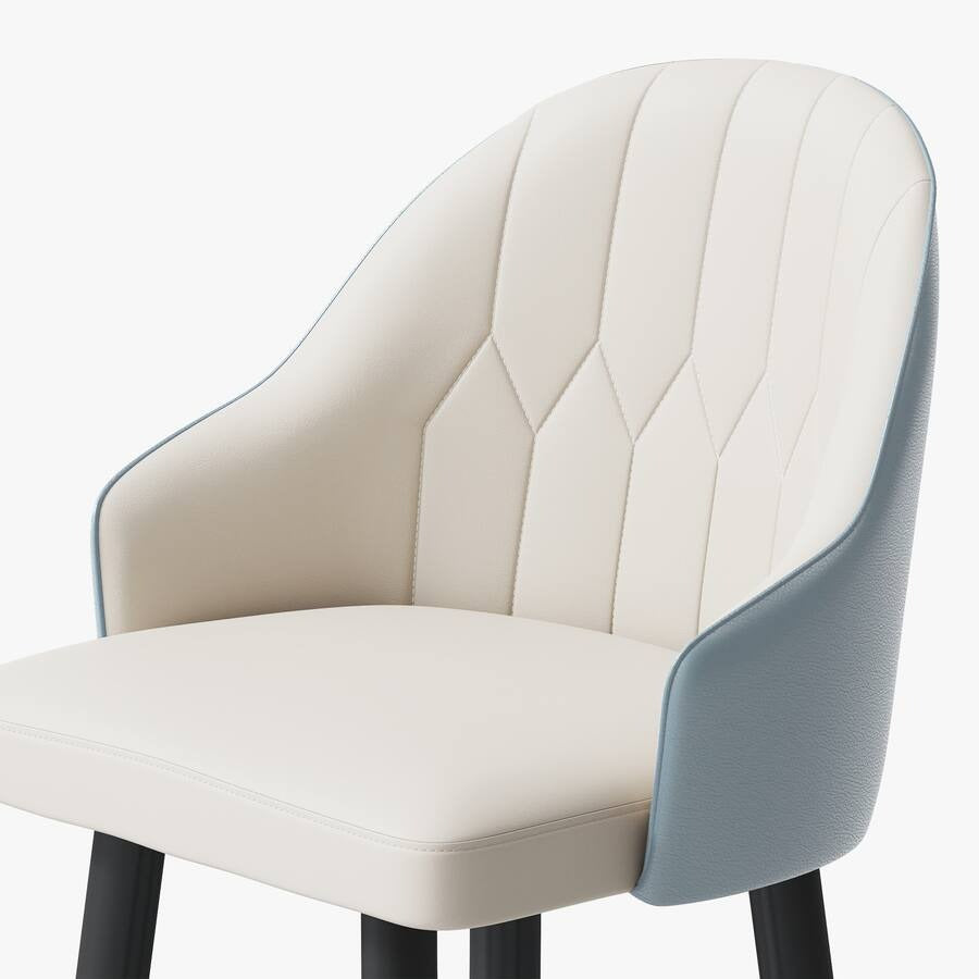 Modern Grey and Beige Leather Barstool — Ergonomic Design
