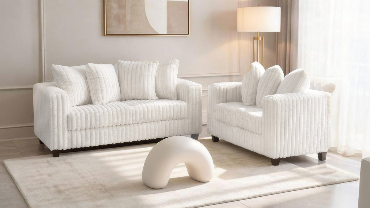Gia Sofa & Loveseat — Ivory