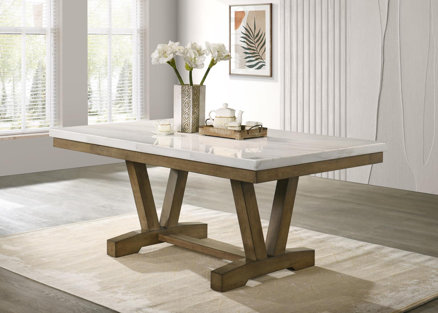 Lacy Dining Table & 4 Side Chairs