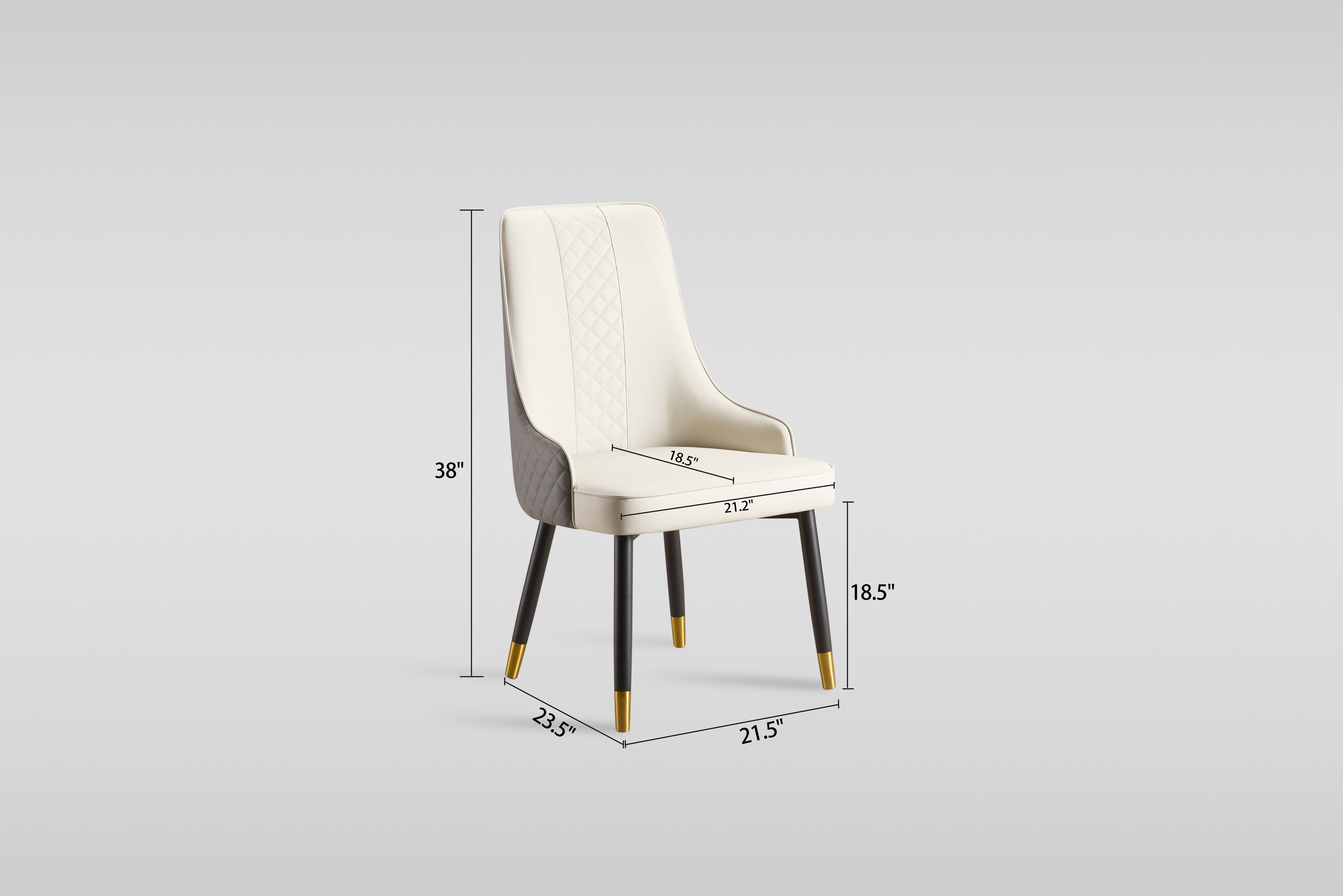 Toni Two-Tone Faux Leather Dining Chair — Diamond Stitching