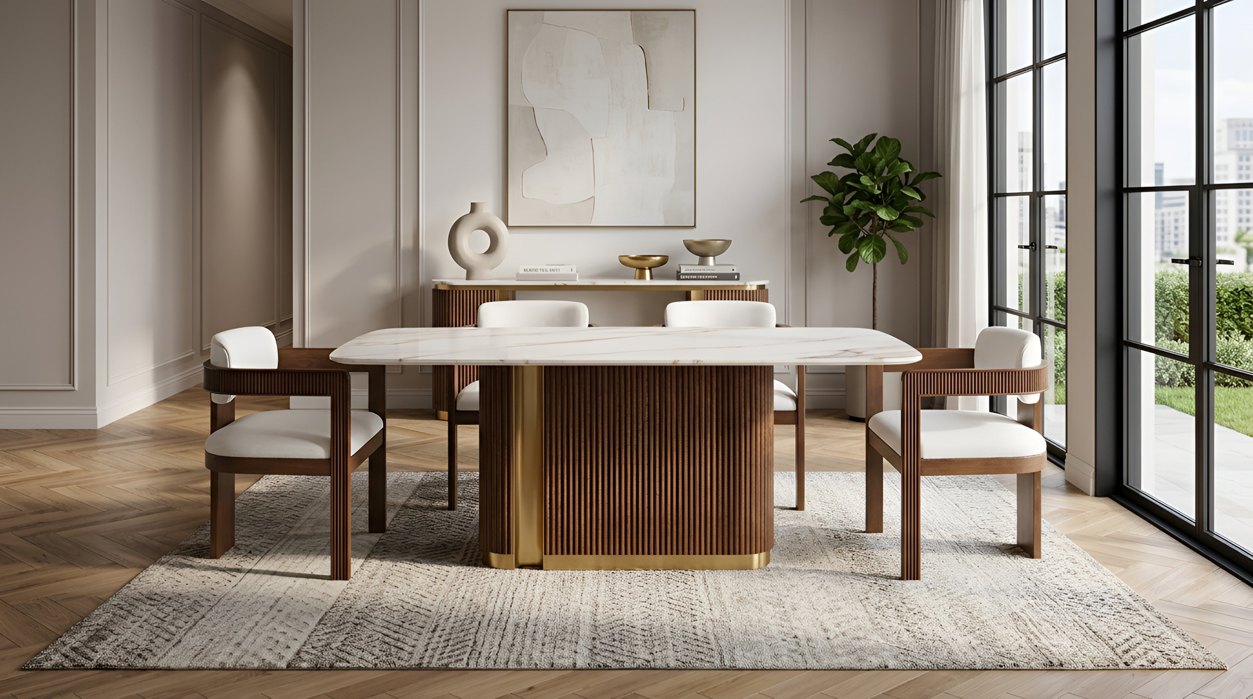 D1580 Valente (White/Walnut)