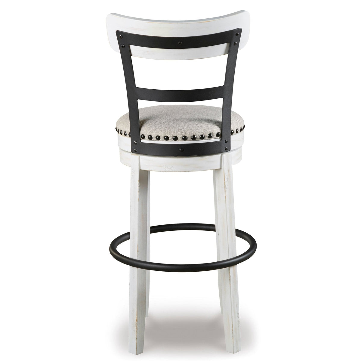 Valebeck Vintage White Barstool — Rustic-Industrial Style