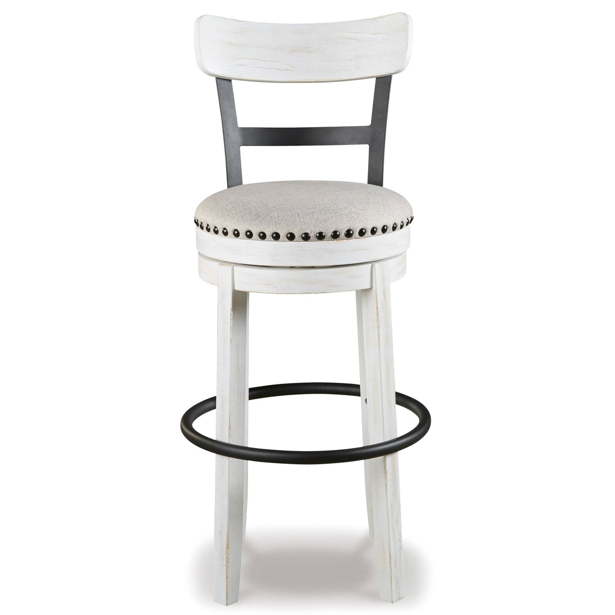 Valebeck Vintage White Barstool — Rustic-Industrial Style