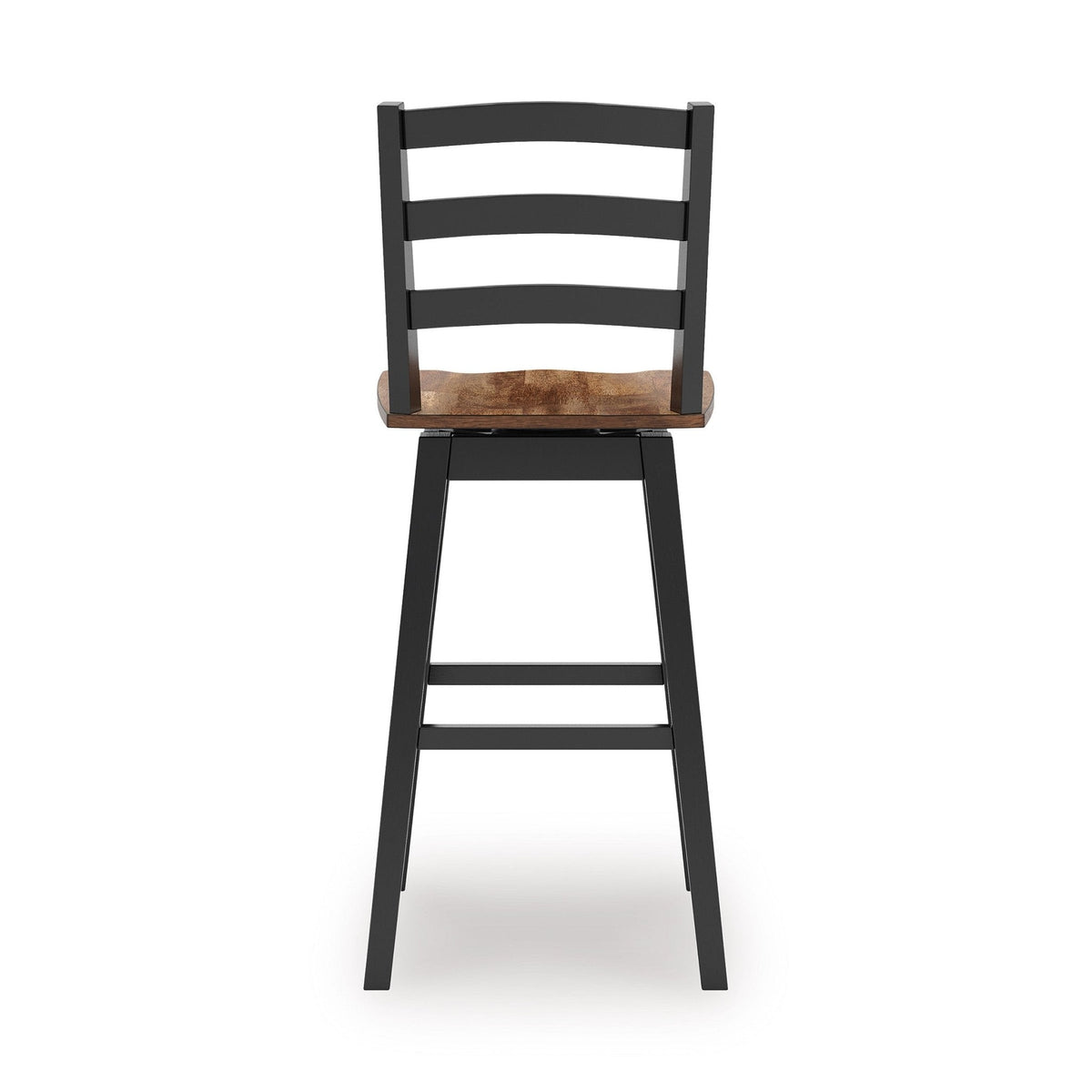 Wildenauer Brown and Black Swivel Barstool — Butcher Block Seat