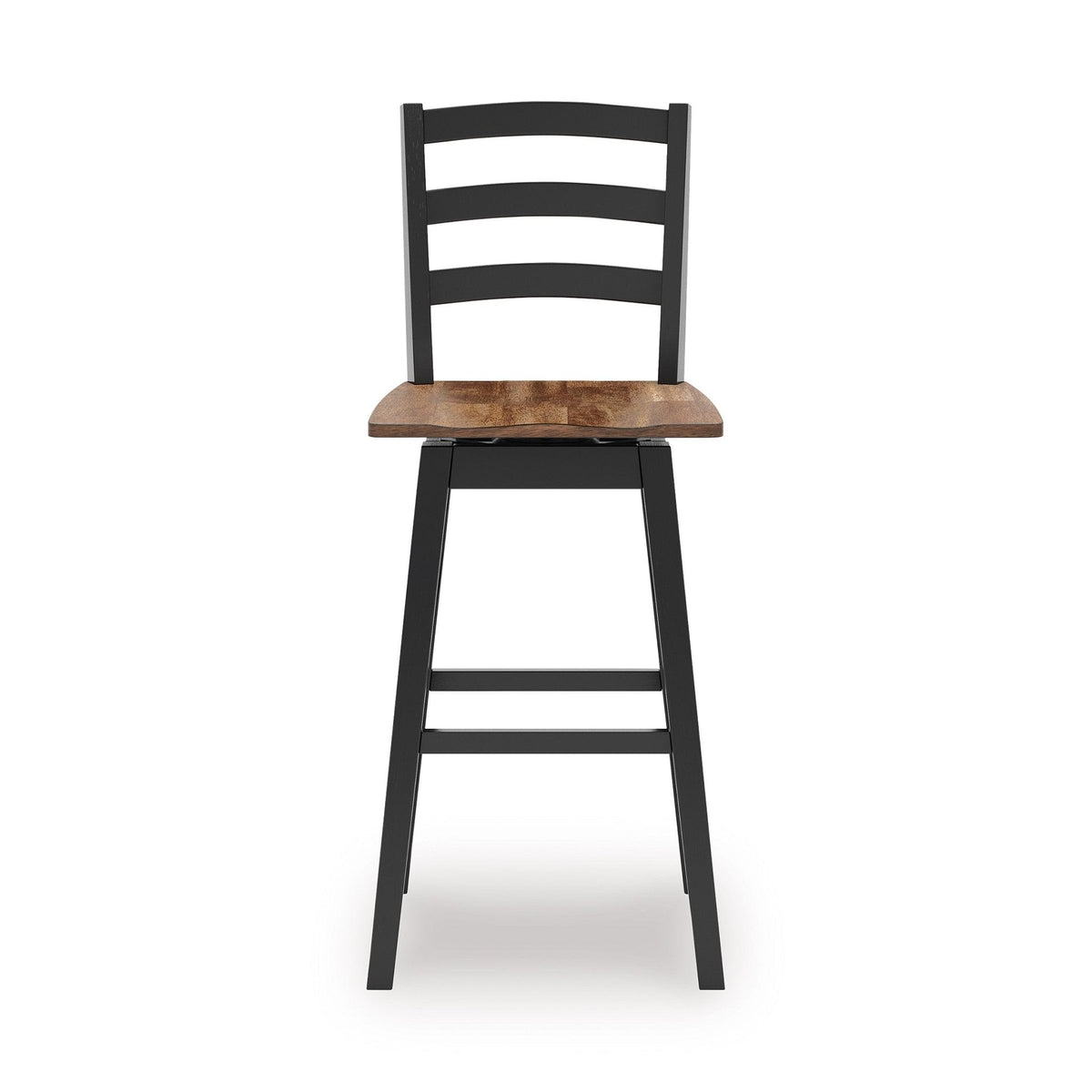 Wildenauer Brown and Black Swivel Barstool — Butcher Block Seat