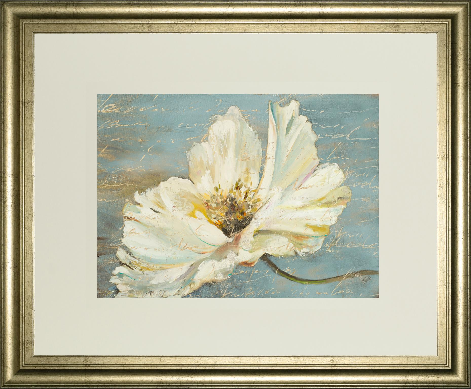 White Peony By Patricia Pinto 34X40 Framed Print