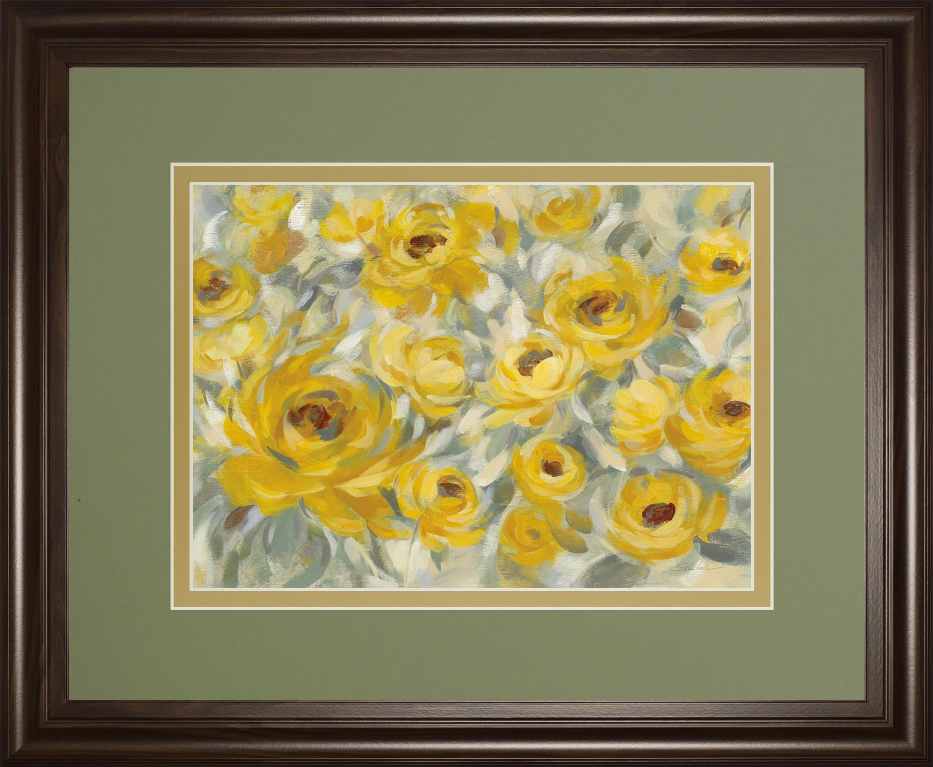 Yellow Roses By Silvia Vassileva 34X40 Framed Print
