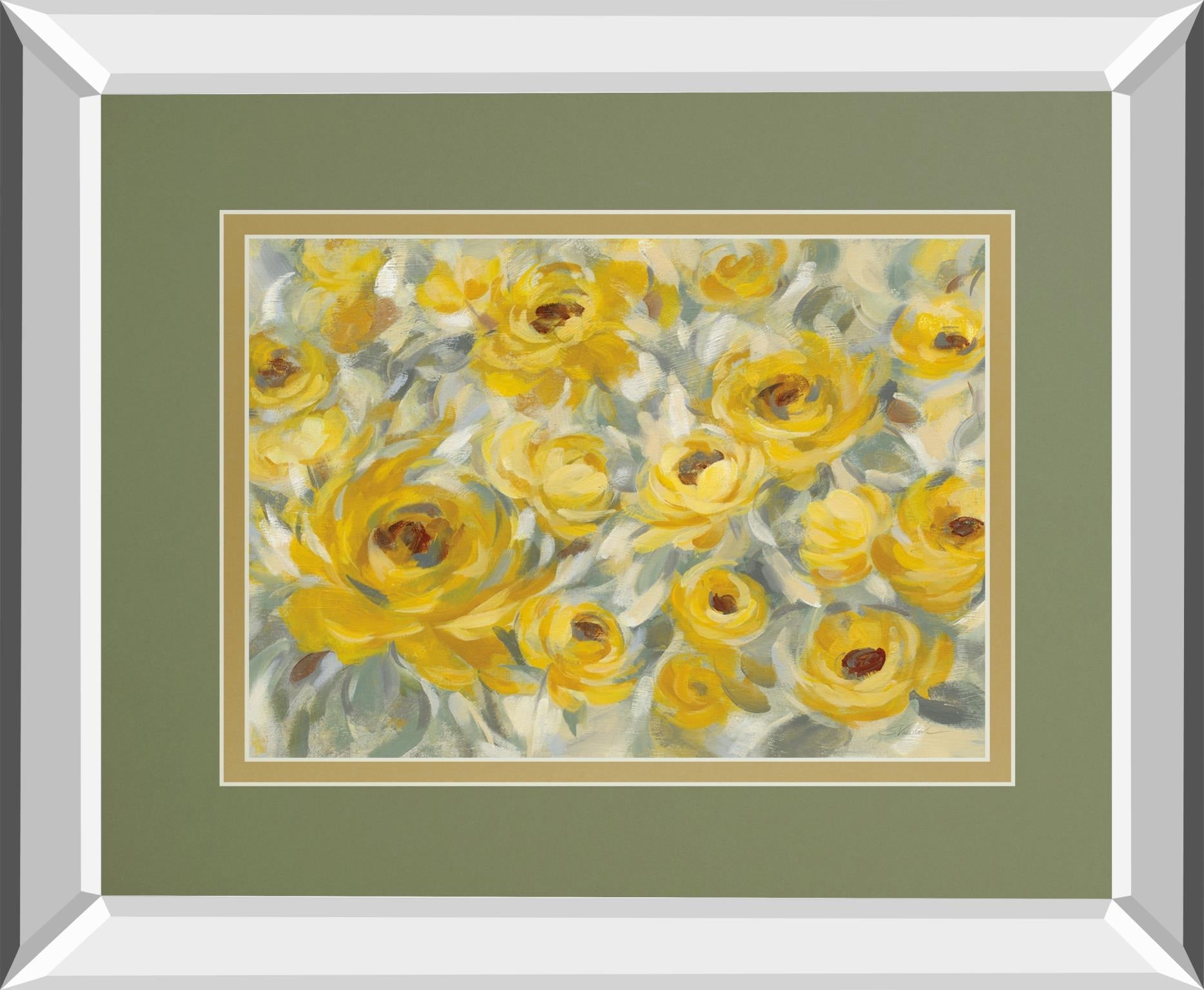 Yellow Roses By Silvia Vassileva 34X40 Mirror Frame Print