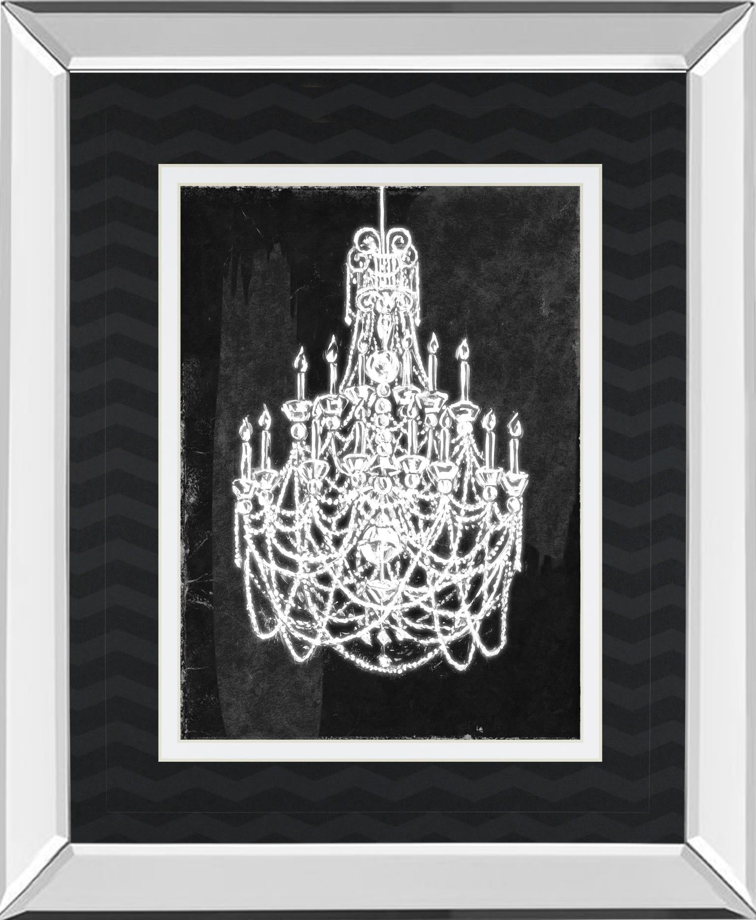 White Chandelier By Heather French-Roussia 34X40 Mirror Frame Print