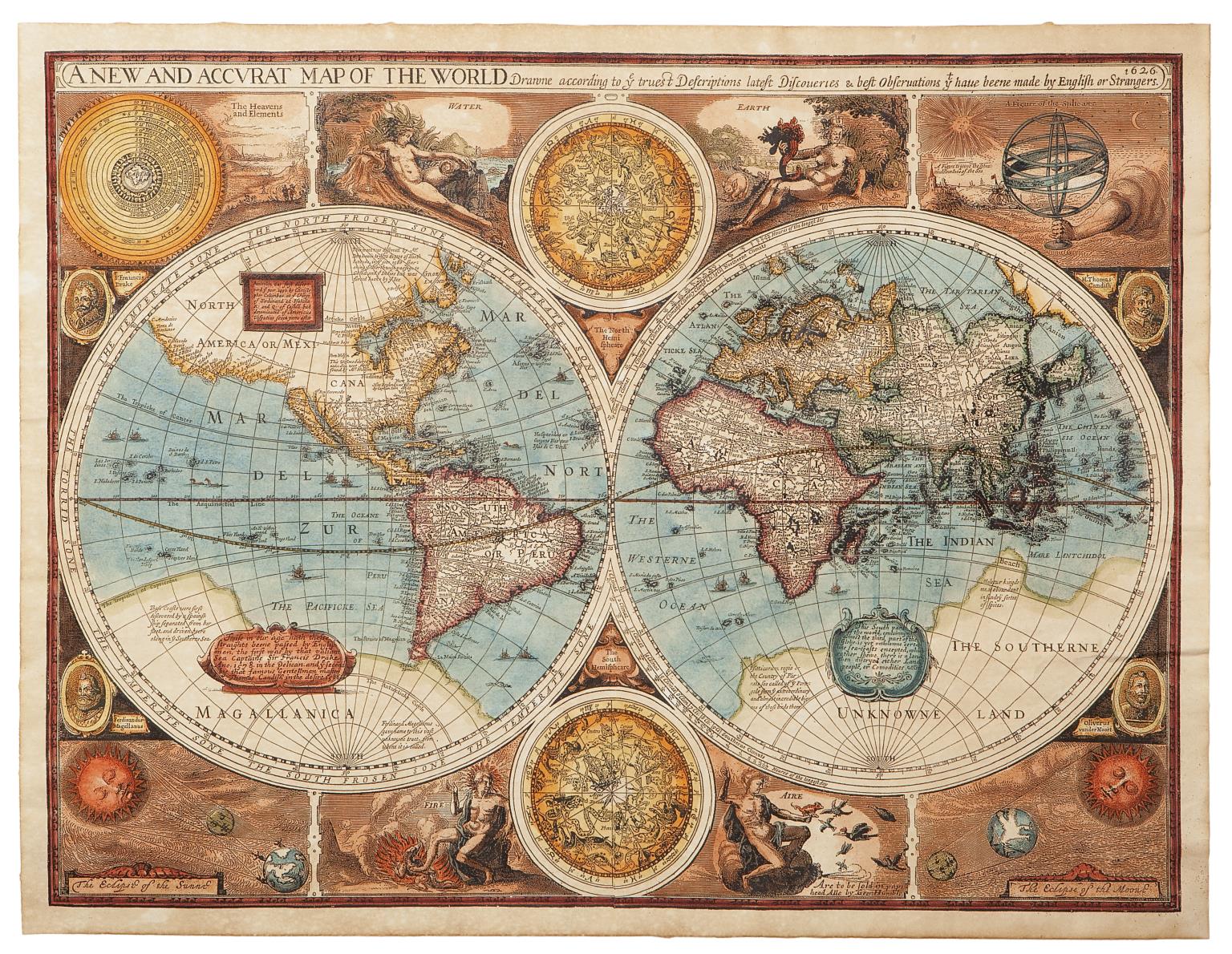World Map (Framed)(Small) Giclee Canvas