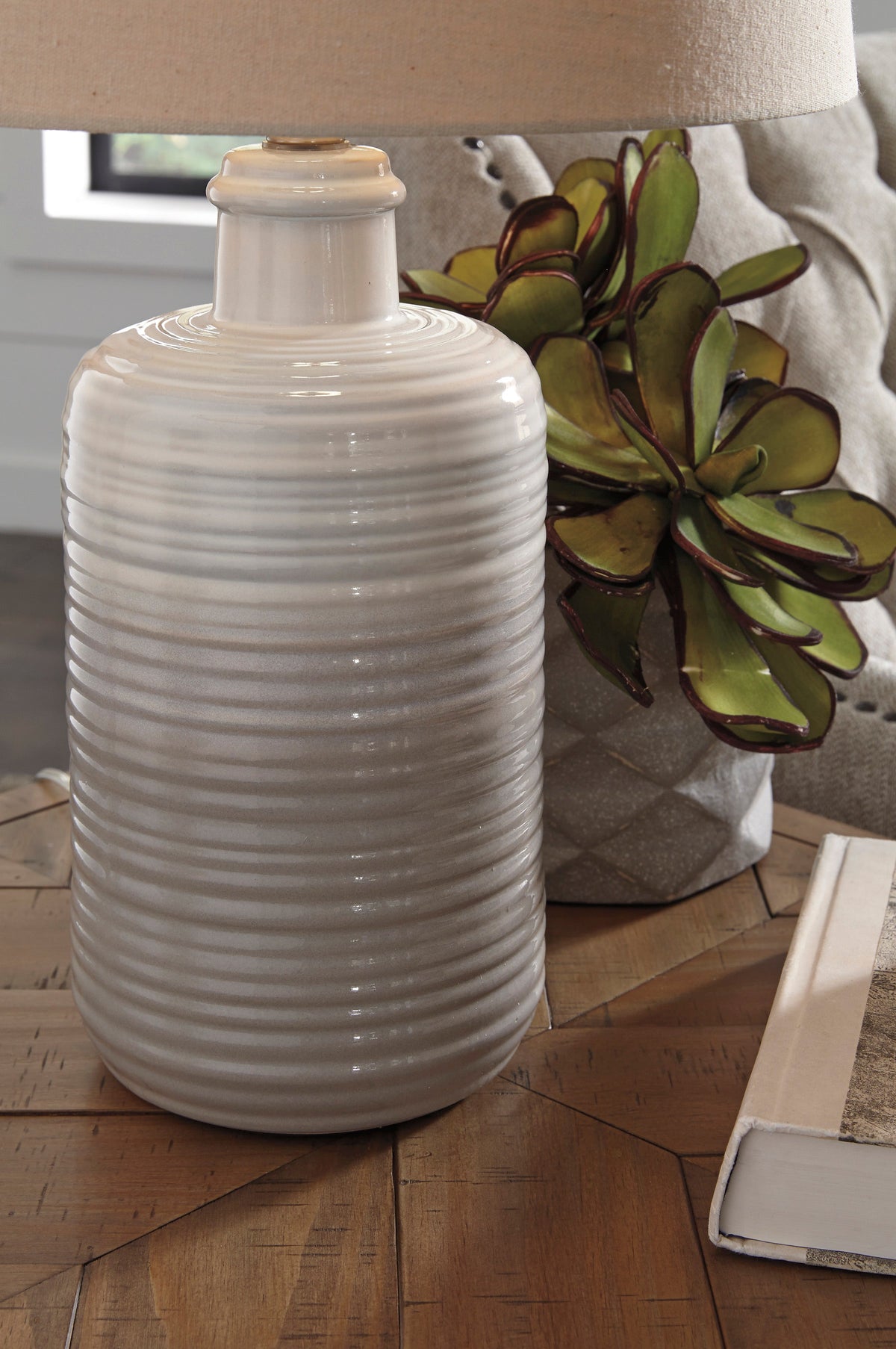 Marnina Taupe Glazed Ceramic Table Lamp