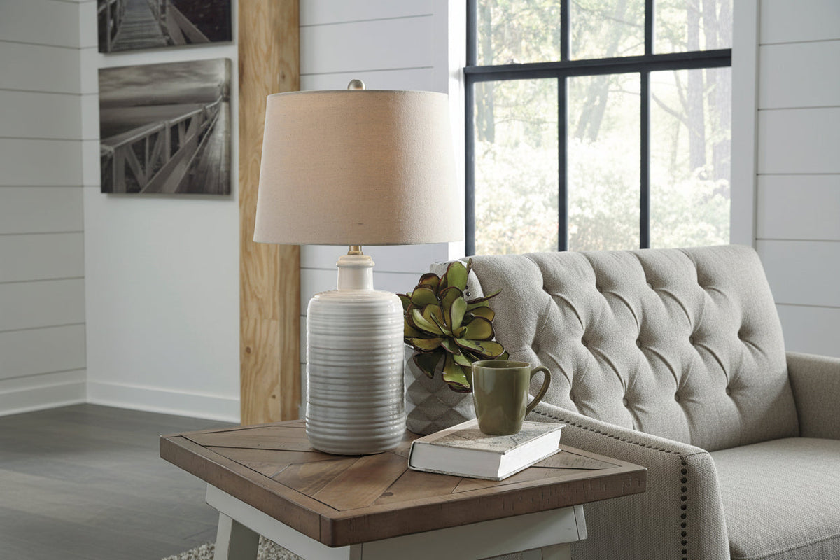 Marnina Taupe Glazed Ceramic Table Lamp