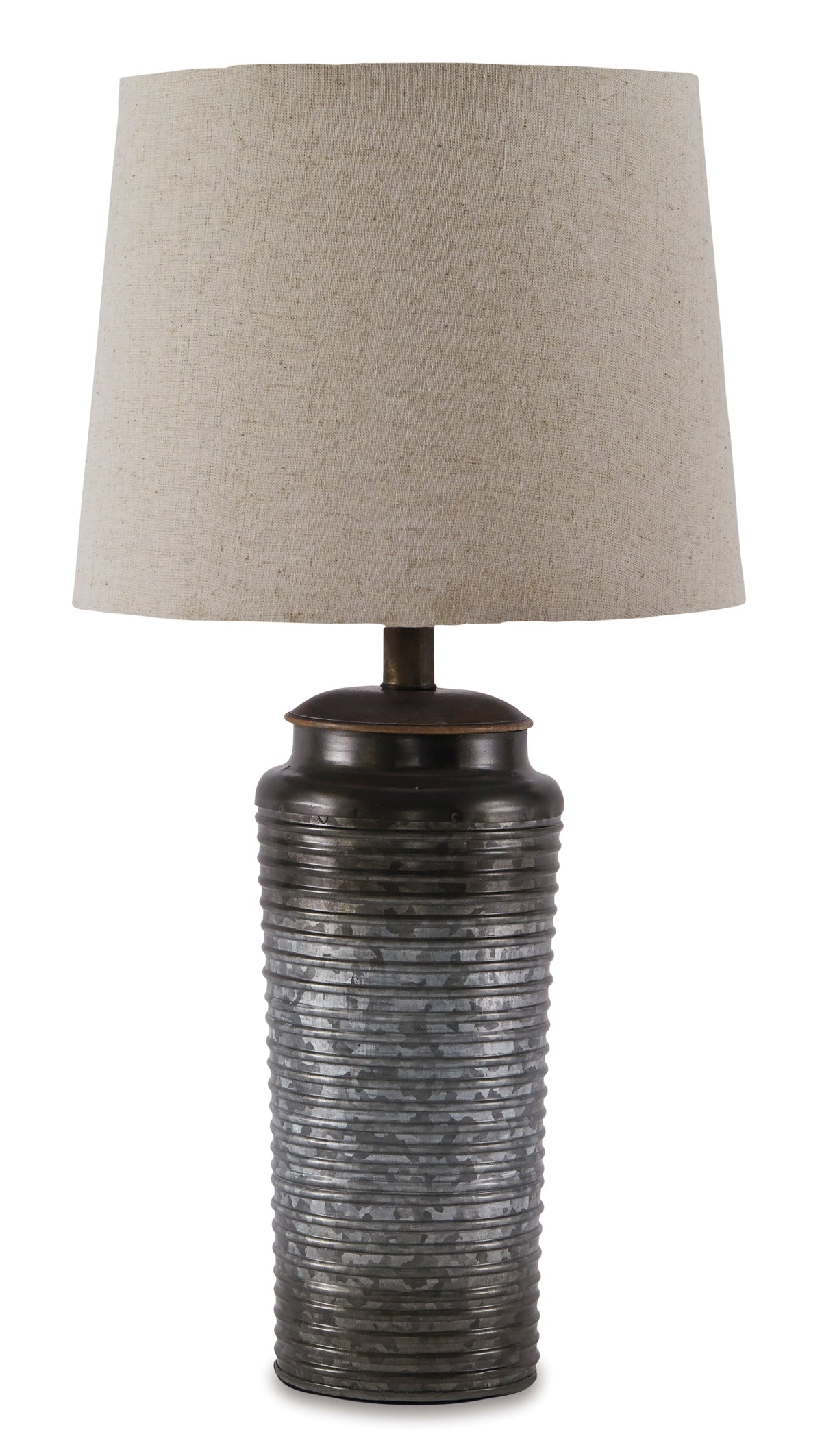 Norbert Grey Galvanized Metal Table Lamp Set of 2
