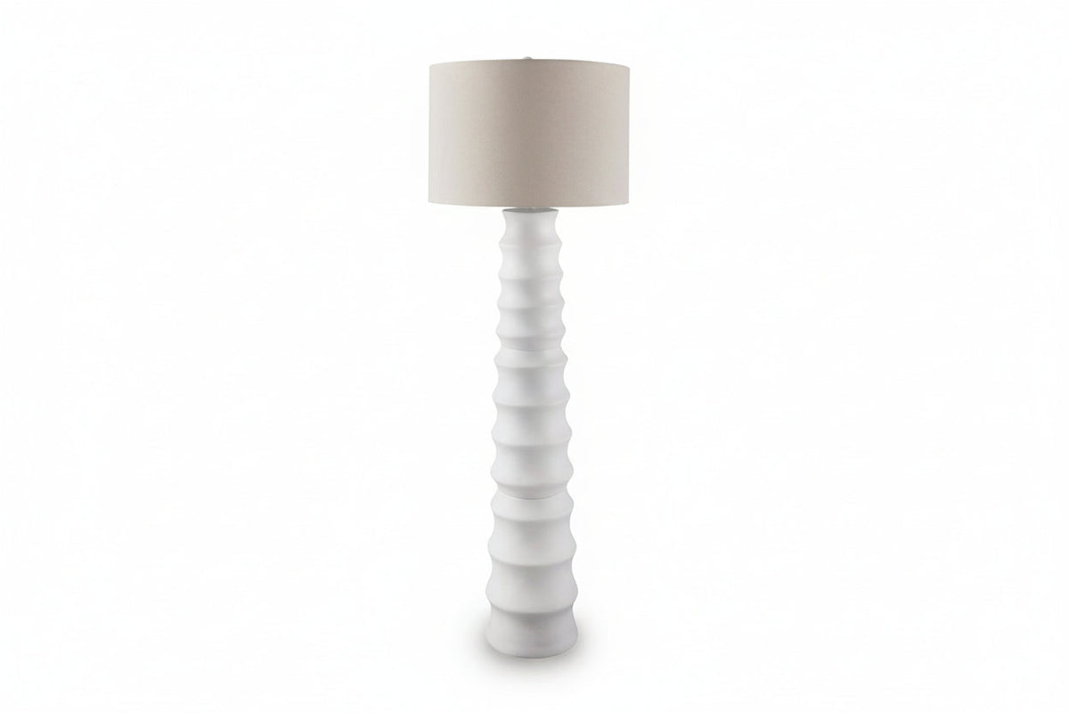 Veraleigh White Scalloped Floor Lamp