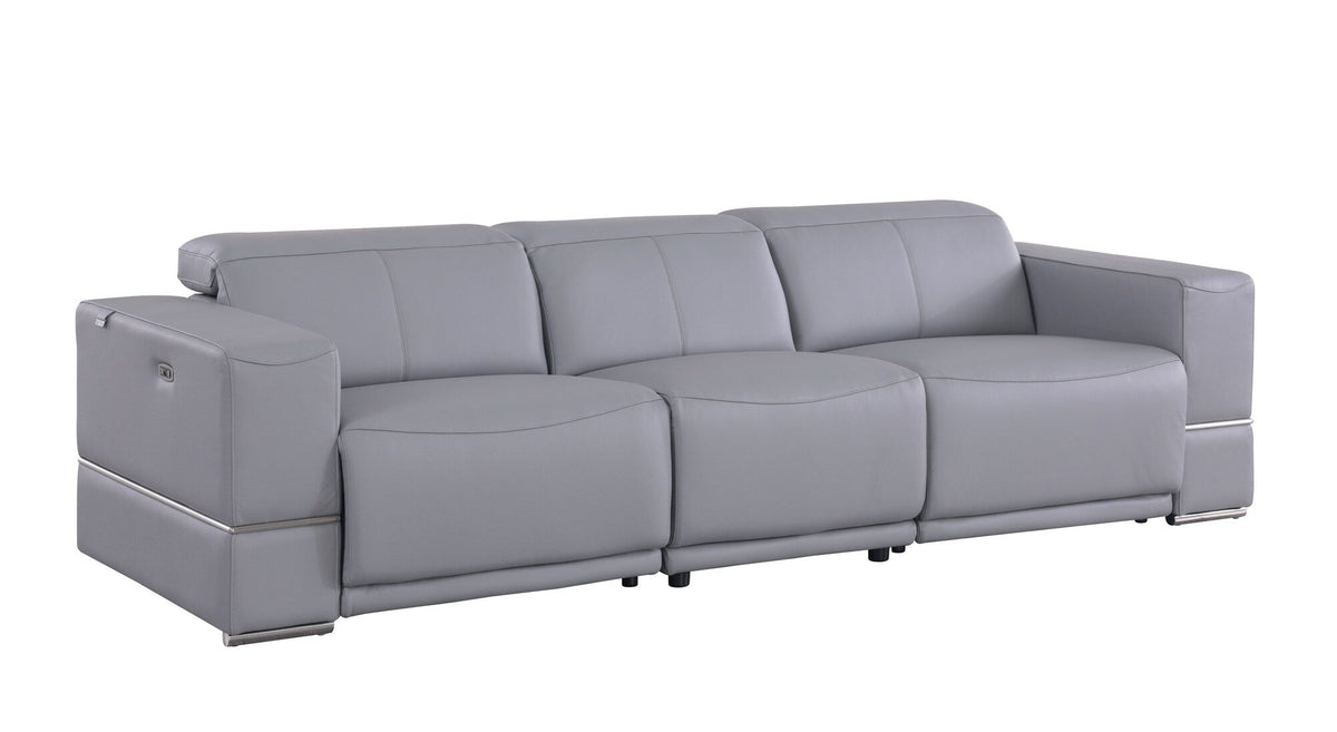 Franco Italian Leather Reclining Living Room Set — Power Recline