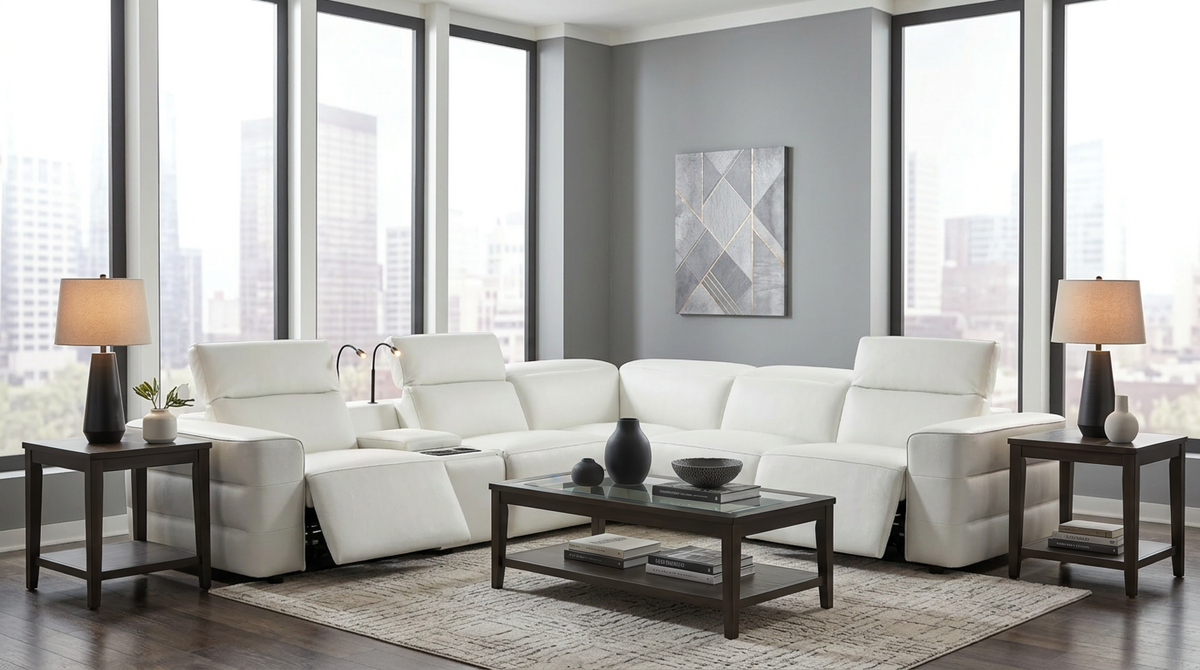 Holly Italian Leather Corner Sectional — 3 Power Recliners