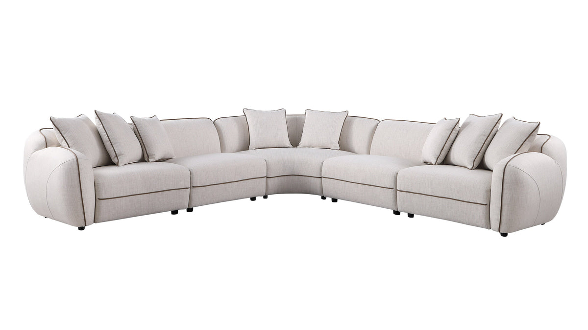 Gaby Beige 5-Piece Modular Sectional — Accent Pillows