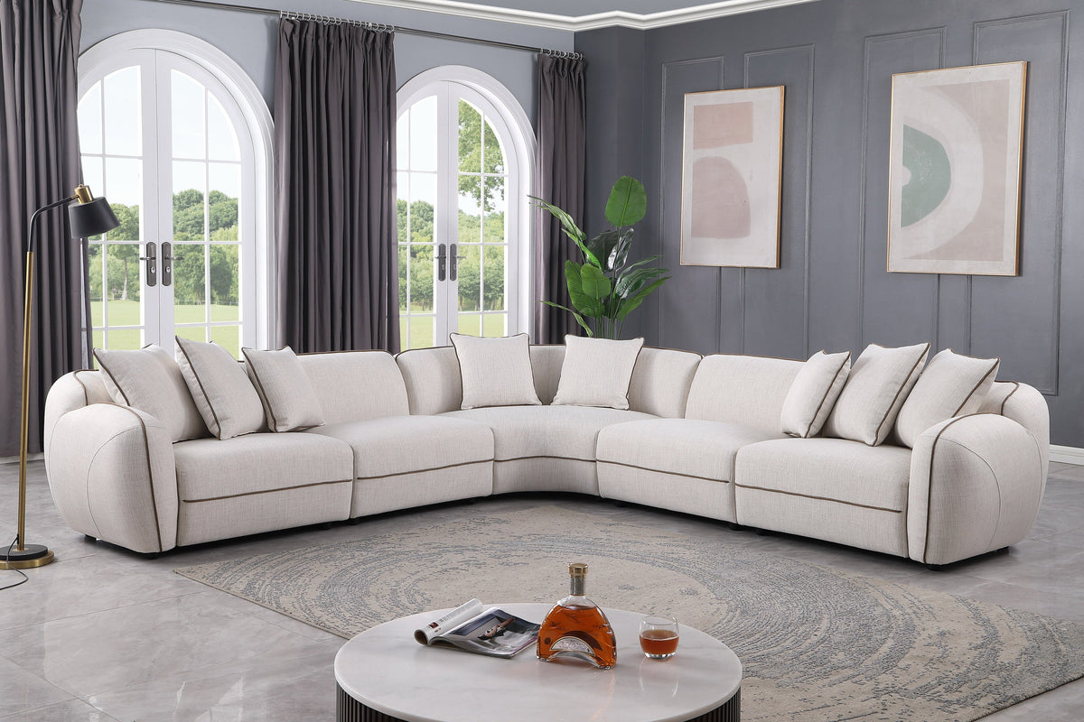 Gaby Beige 5-Piece Modular Sectional — Accent Pillows