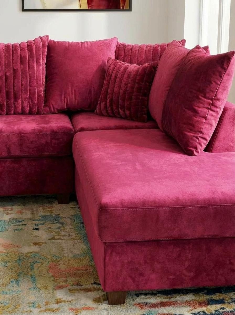 Kora Fuchsia Fabric Sectional