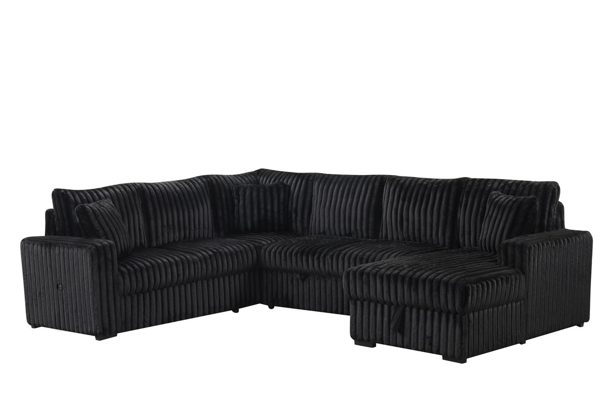 Raha II Sectional — Pullout Bed & Storage, 2 Colors