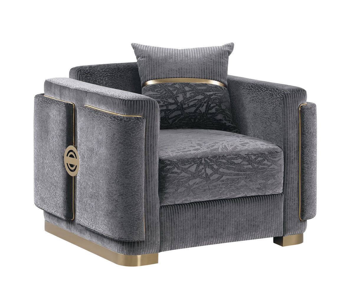 Capri Sofa & Loveseat Set — Gold-Tone Trim