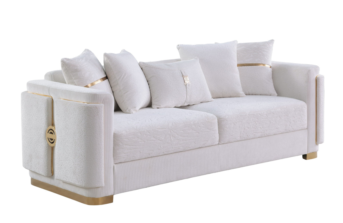 Capri Sofa & Loveseat Set — Gold-Tone Trim