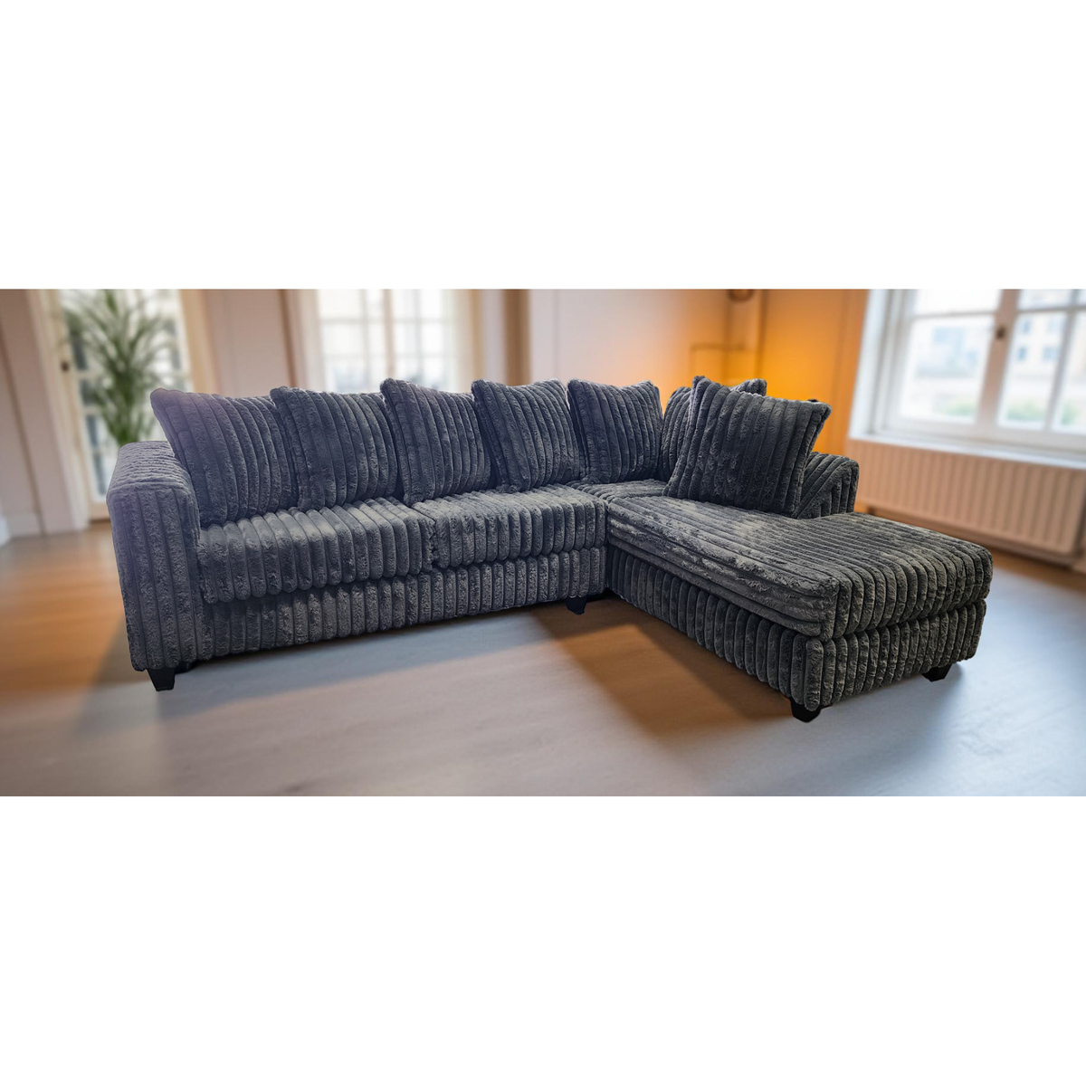 Gia Sectional with Chaise — Grey
