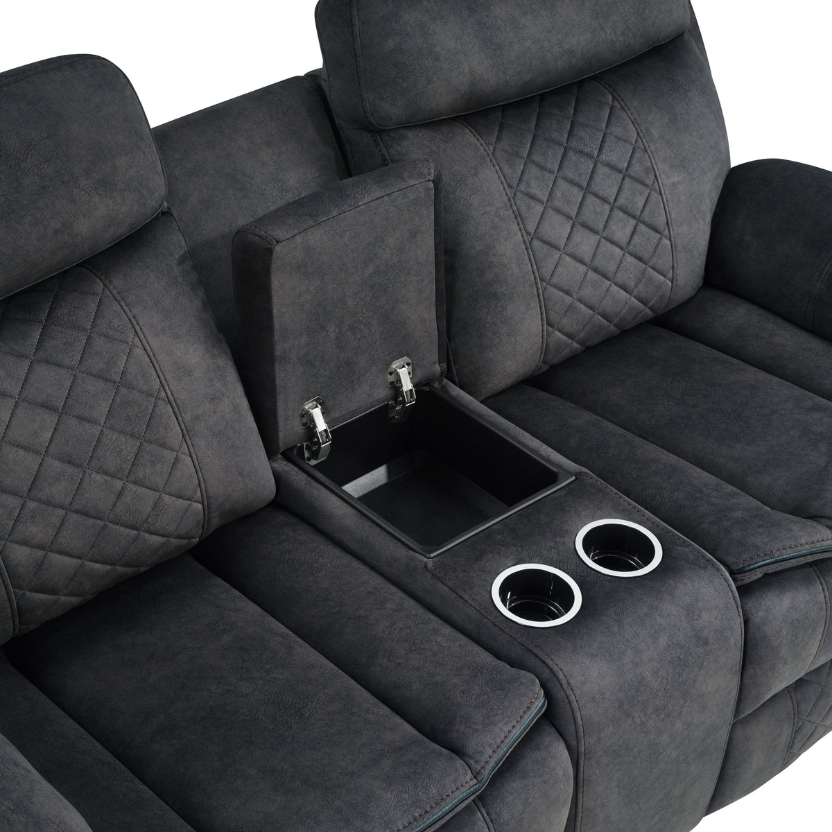 Liz Reclining Sofa & Loveseat Set in Grey