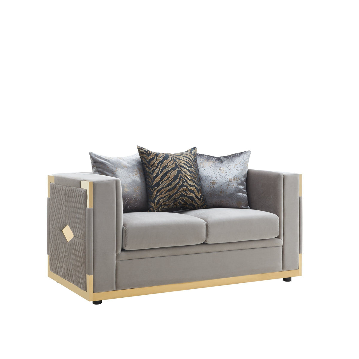 Juliet Taupe Sofa & Loveseat Set — Accent Pillows Included