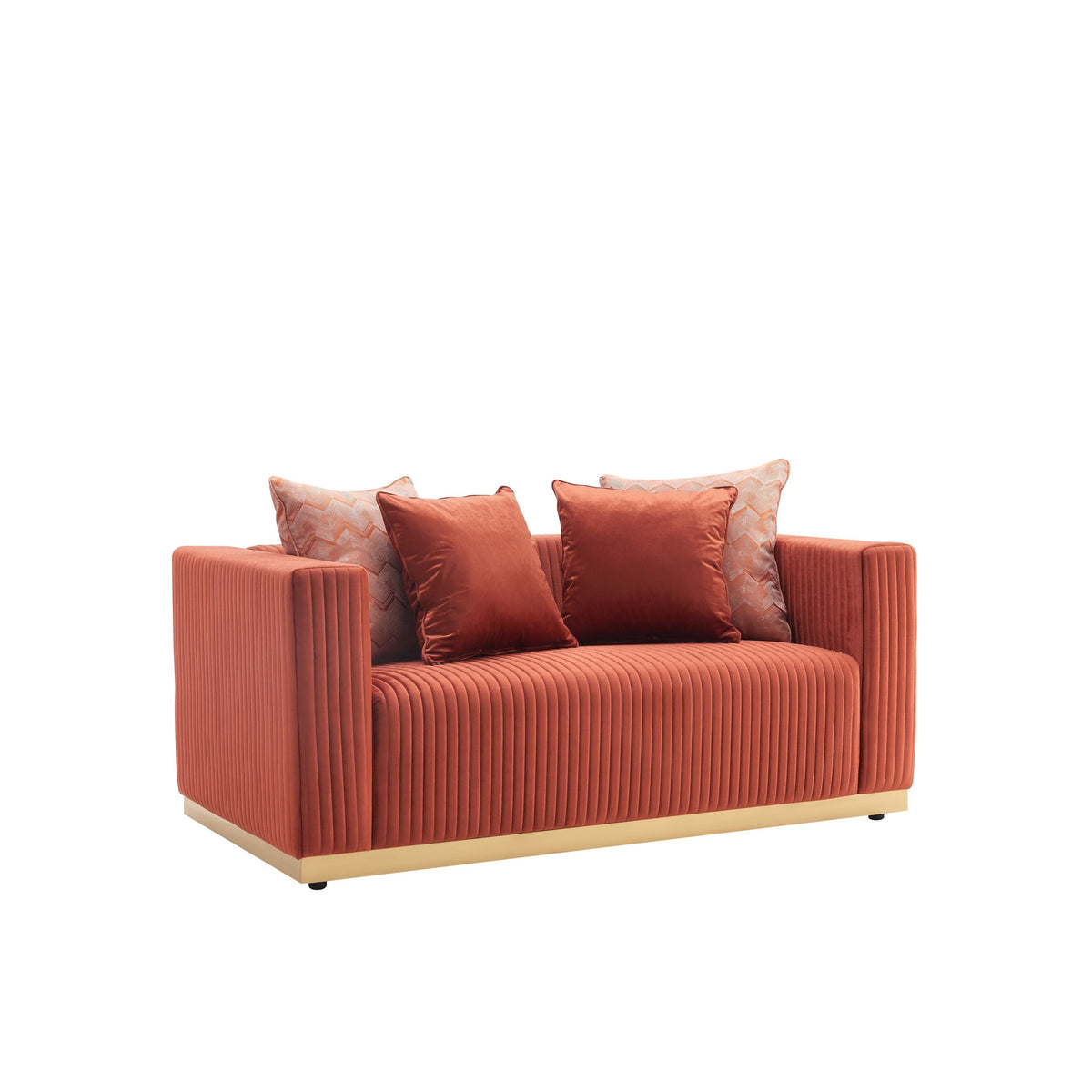 Alisha Rust Sofa & Loveseat Set — Accent Pillows Included