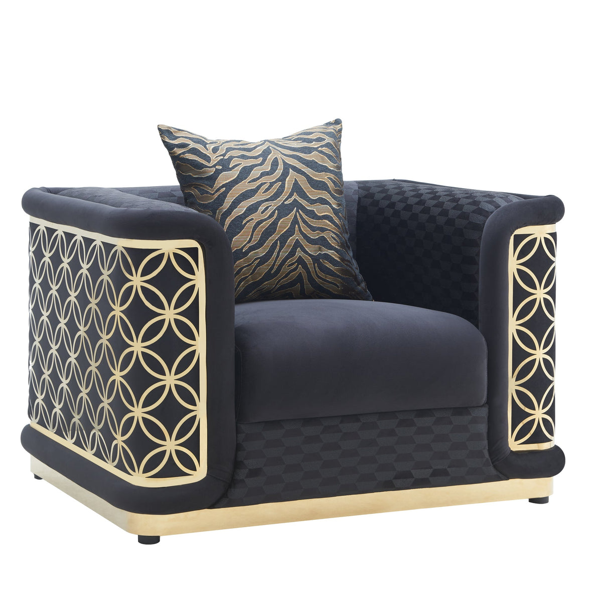 Riya Black & Gold Accent Chair
