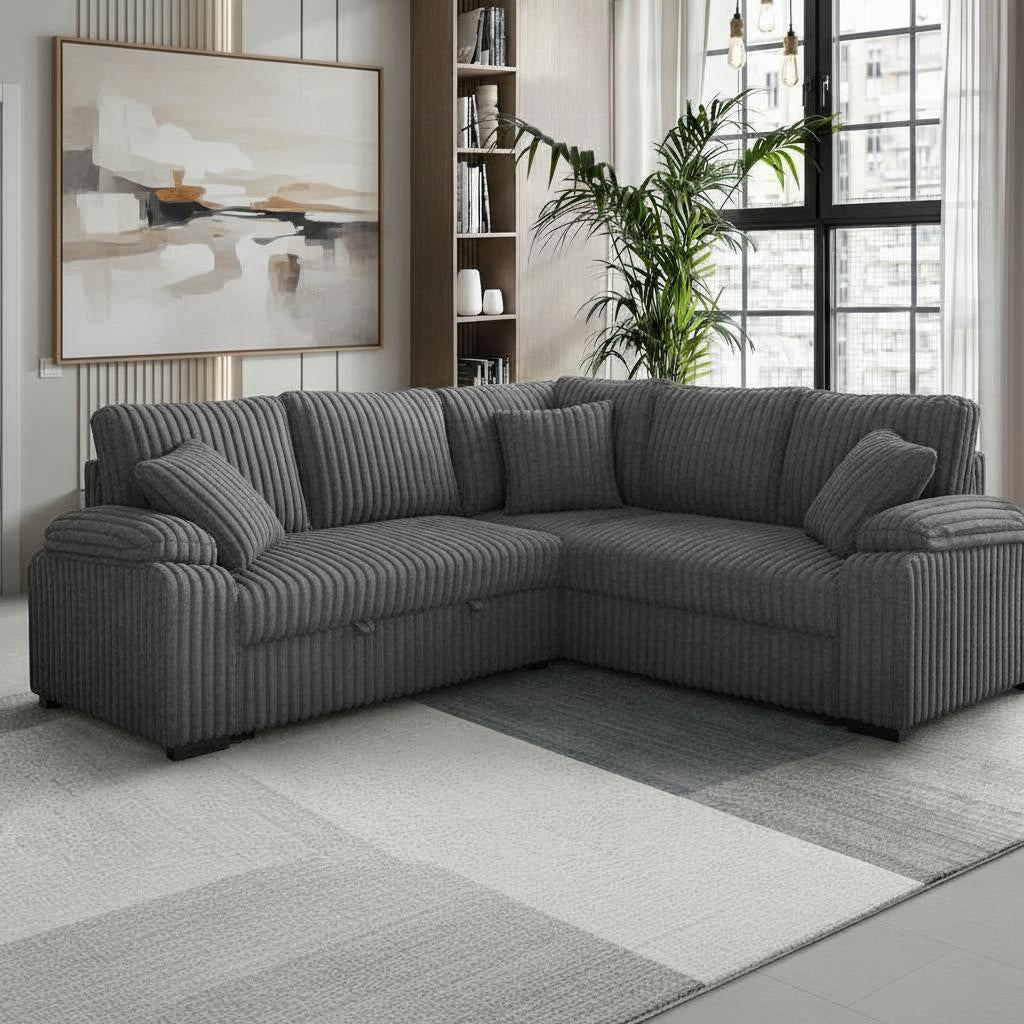 Neeha Corduroy Sectional — Pull-Out Sleeper