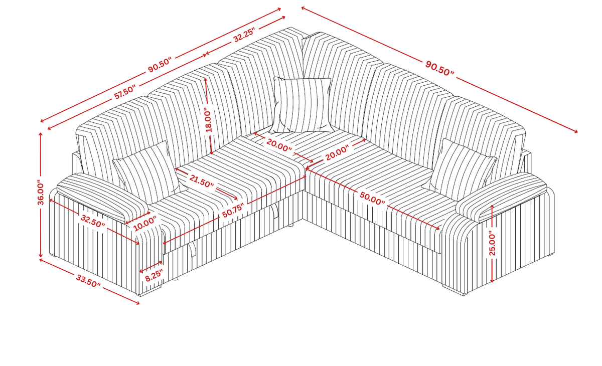 Neeha Corduroy Sectional — Pull-Out Sleeper